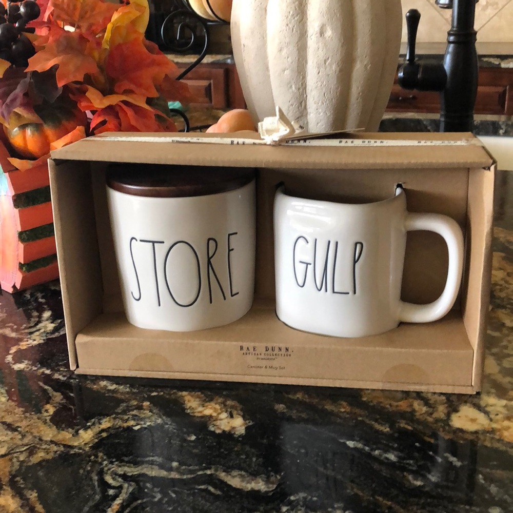 SOLD - HOST PICK NWT RAE DUNN CANISTER & MUG SET